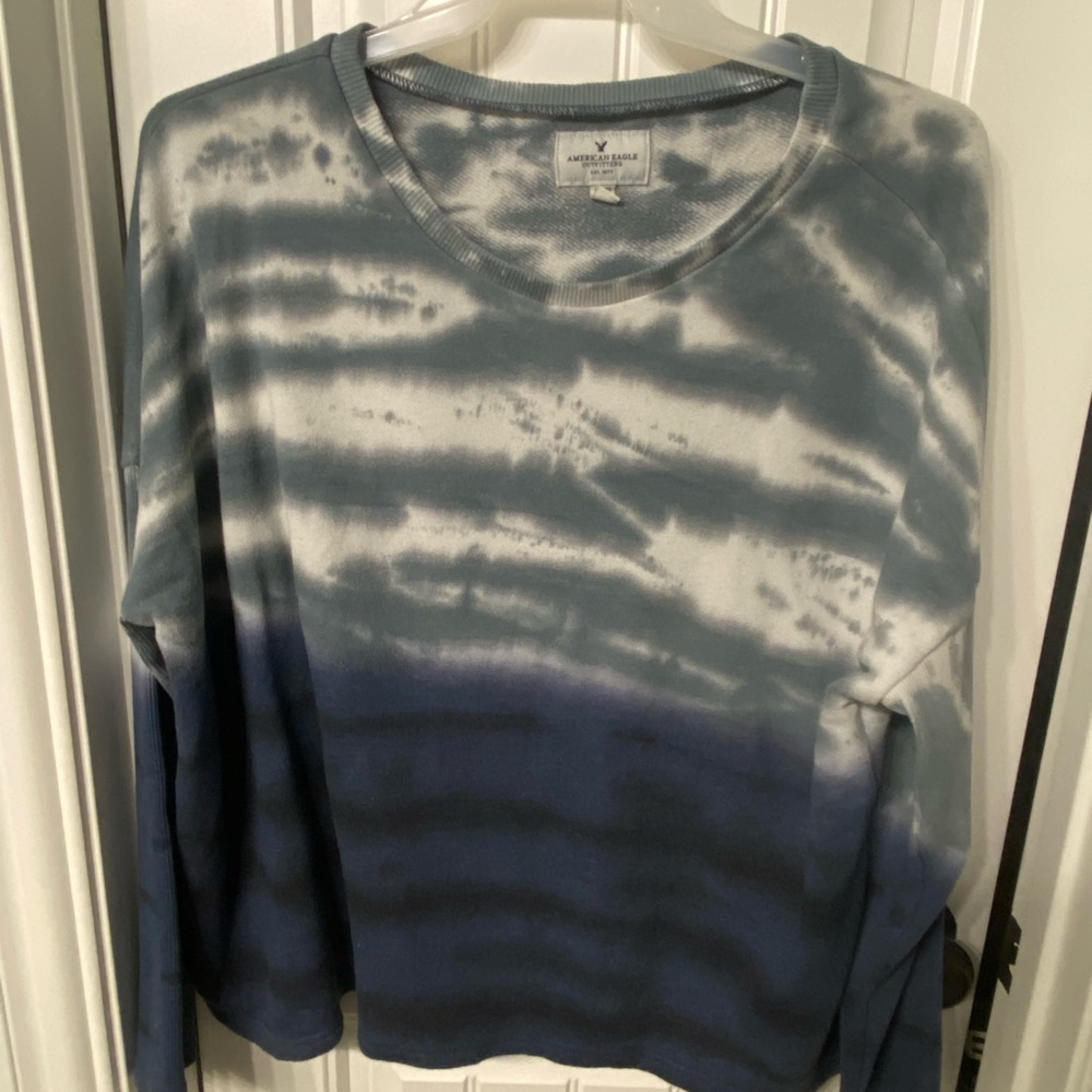 American Eagle Blue Tie-Dye Sweatshirt